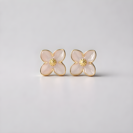 White Flower Earrings