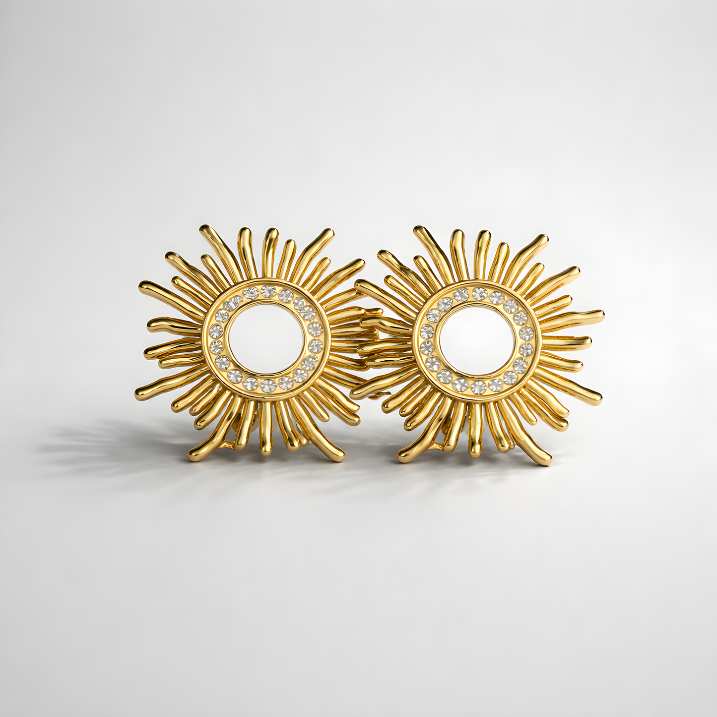 Gold Sun-Shaped Earrings