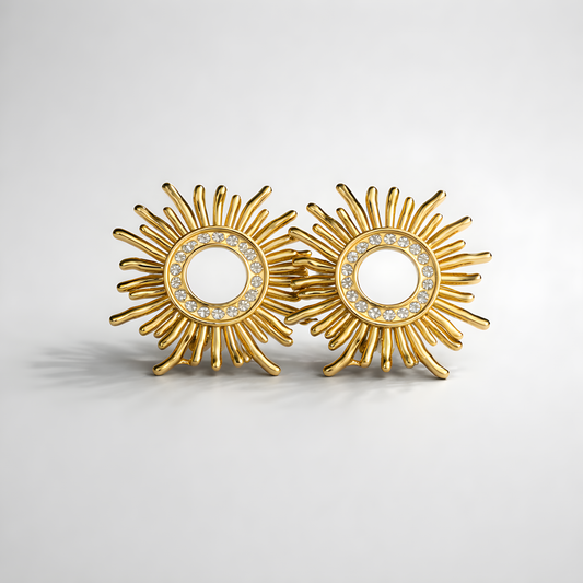 Gold Sun-Shaped Earrings