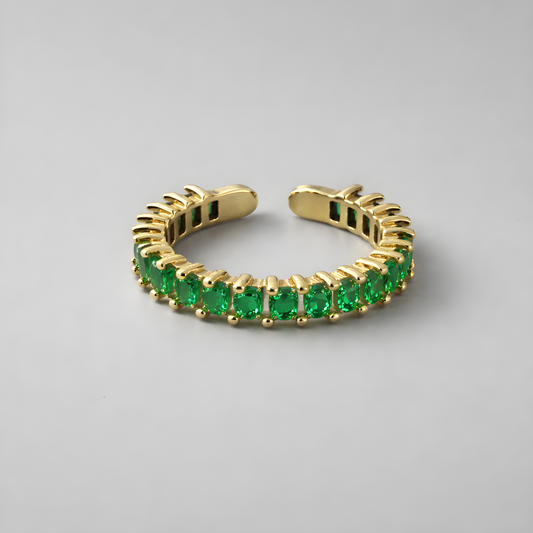 Gold Ring with Multiple Emeralds