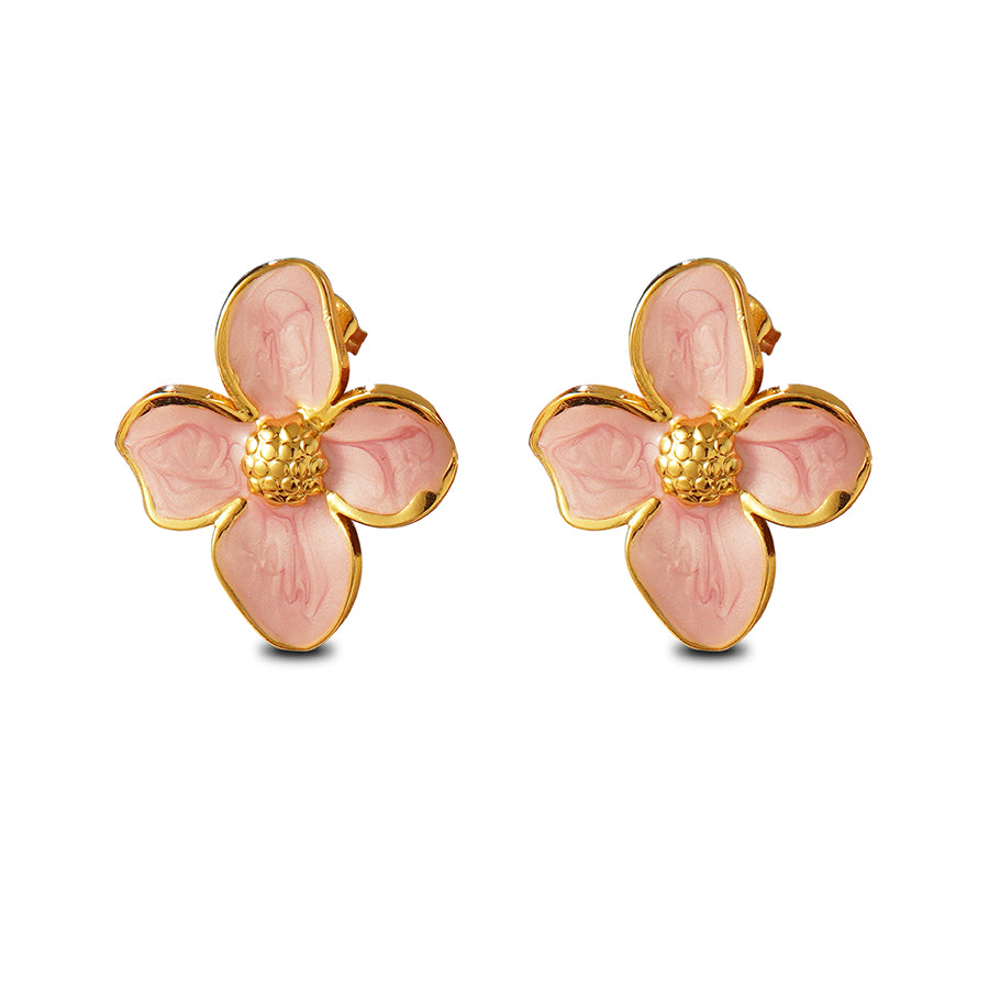 White Flower Earrings