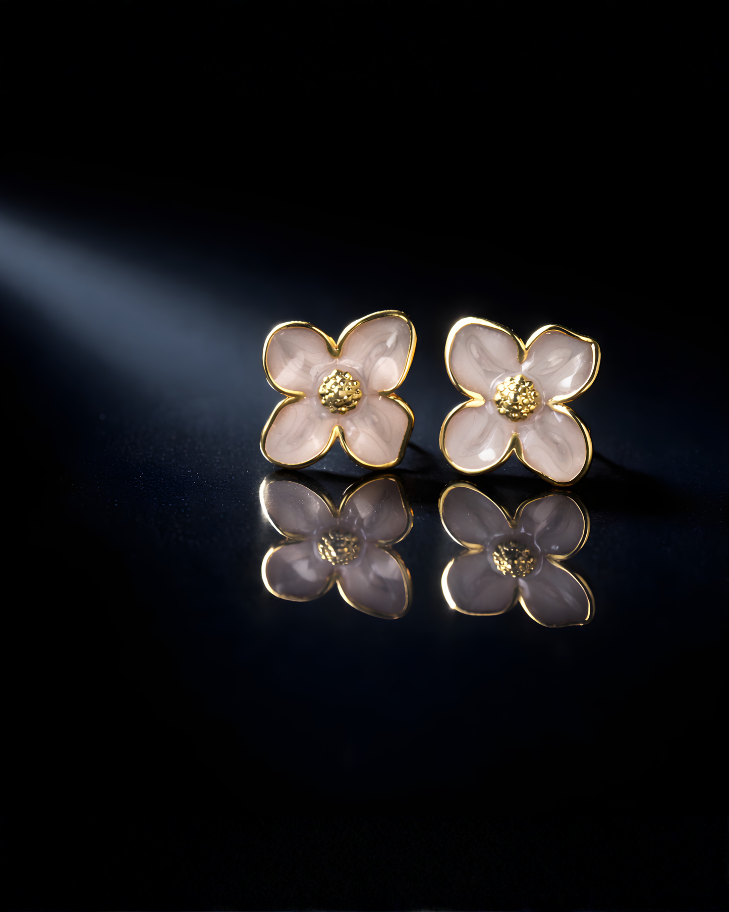 White Flower Earrings