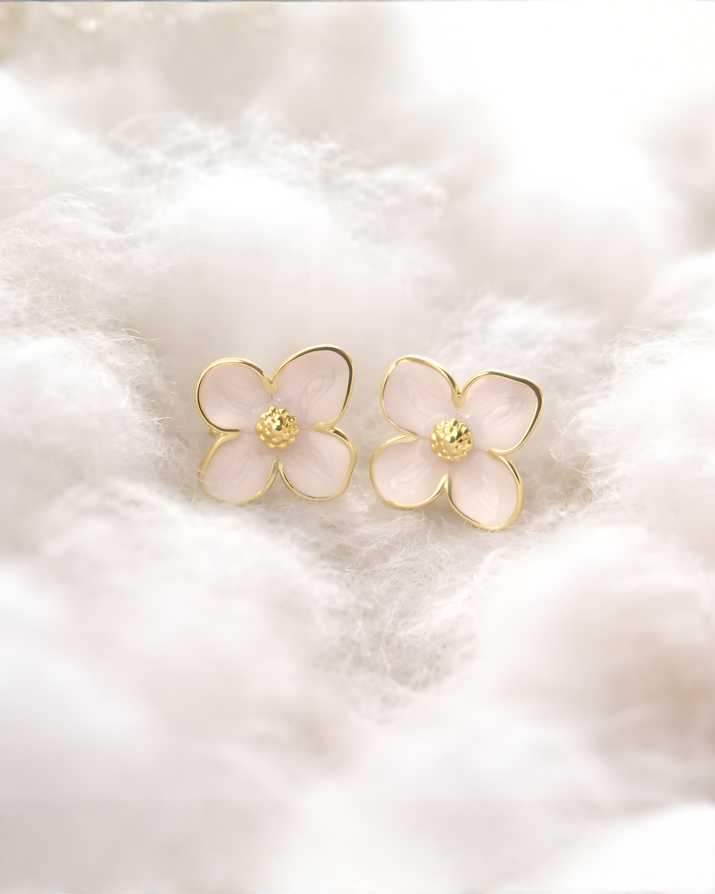 White Flower Earrings