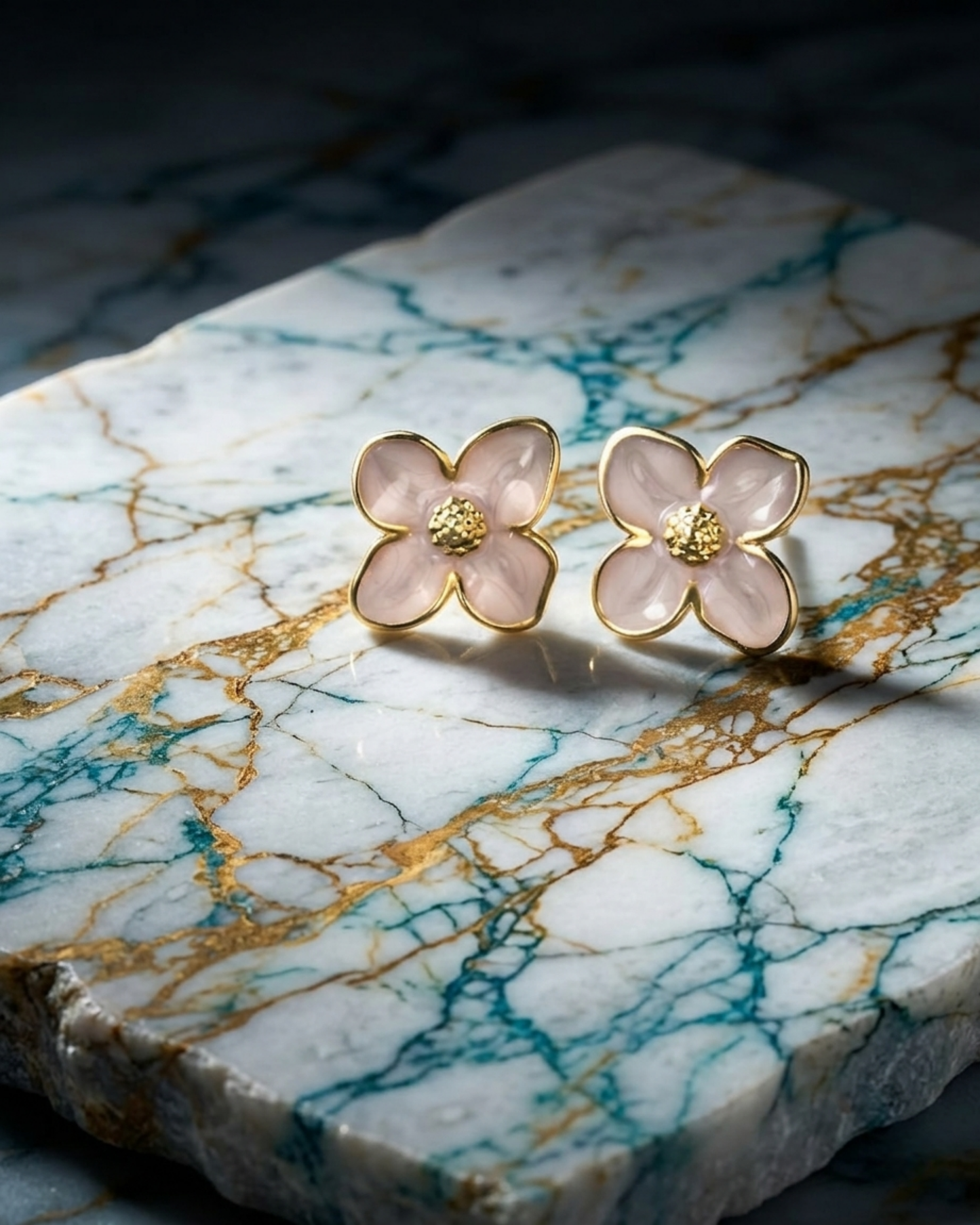 White Flower Earrings