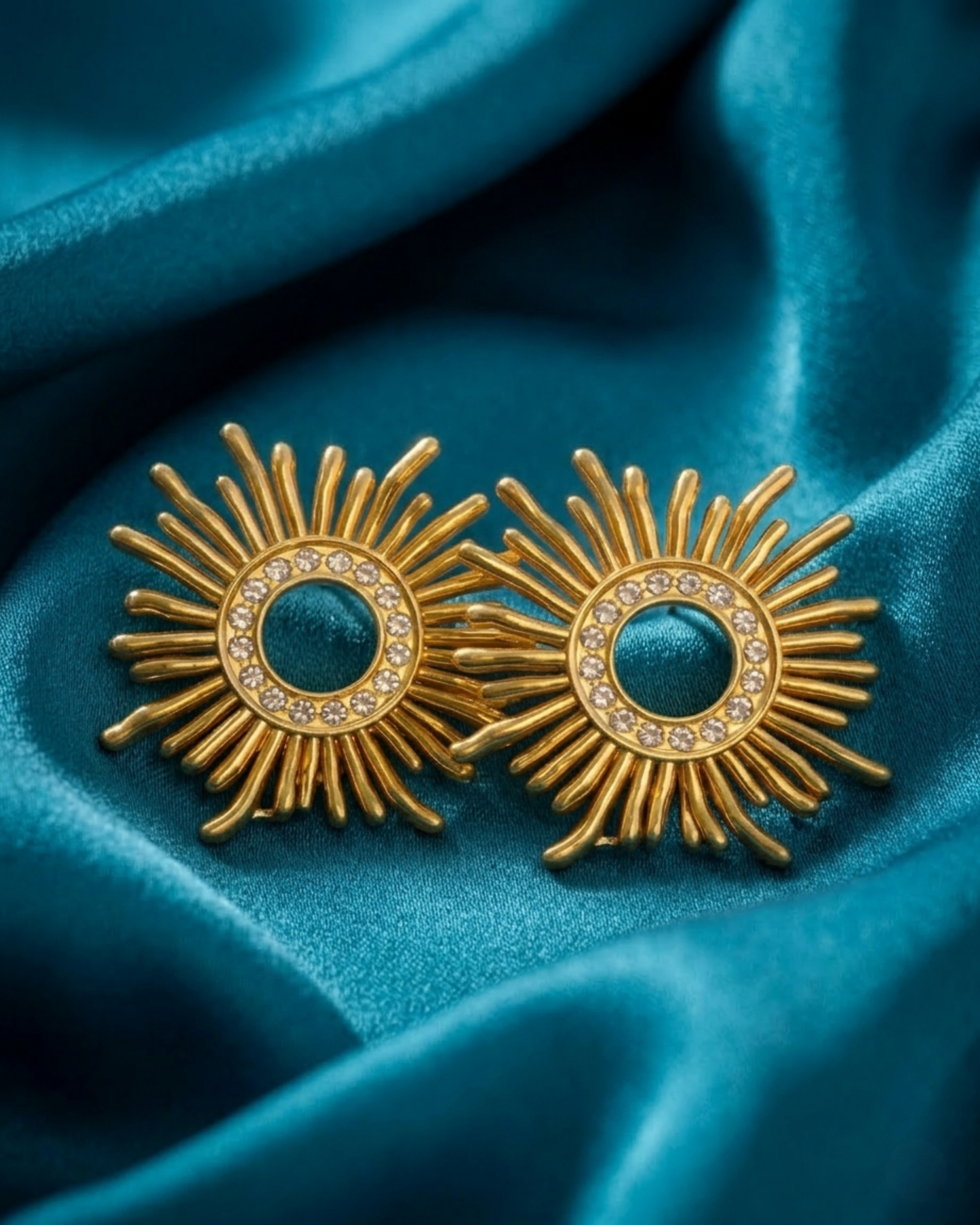 Gold Sun-Shaped Earrings